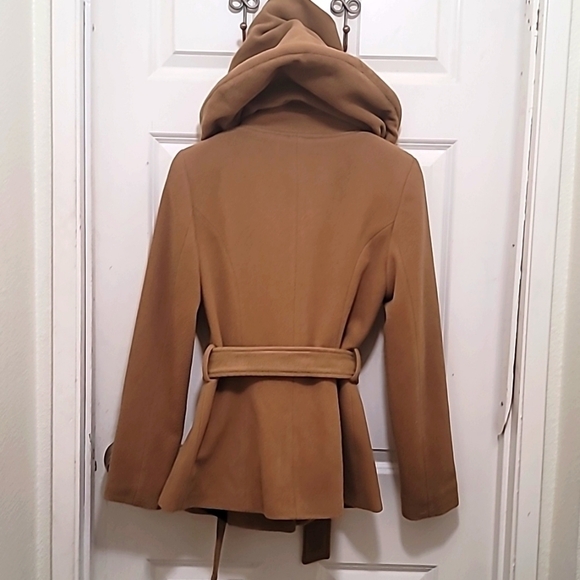 ZARA BASIC WOMEN'S WOOL HOODIE MID-LENGTH IN BROWN SIZE SMALL - Picture 5 of 14